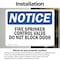 Signmission Fire Sprinkler Control Valve Do Not Block Door OSHA Notice Sign, Vinyl Decal, 10in W x 7in L, 2PK OS-2PACK-NS-D-710-L-12661 - alternate 4